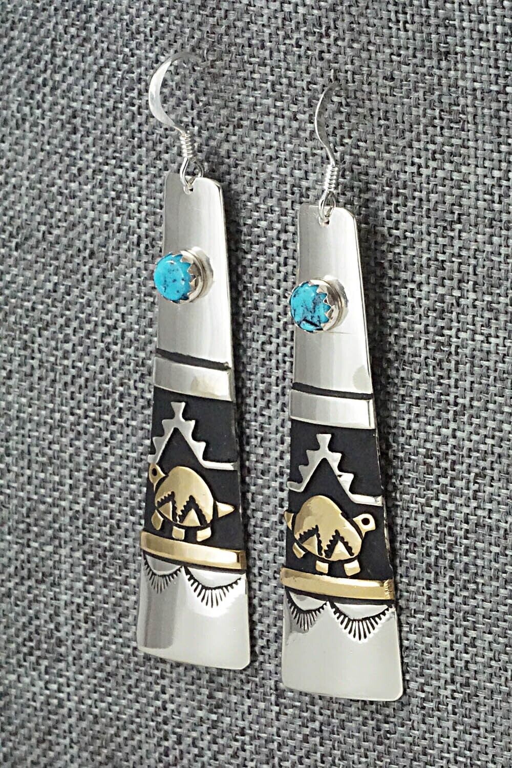 Turquoise & Sterling Silver Earrings - Rosita Singer