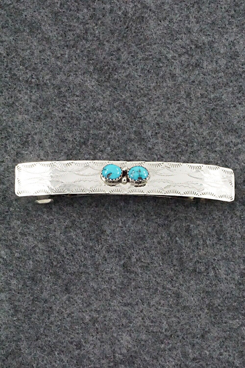 Turquoise & Sterling Silver Hair Barrette - Sally Arviso