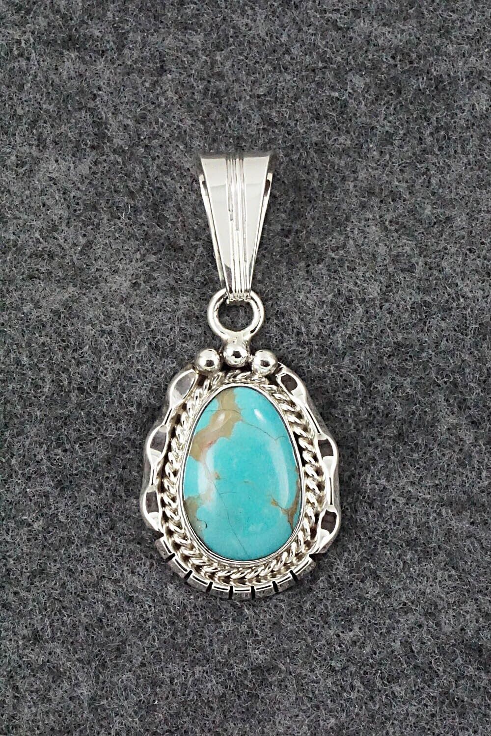 Turquoise & Sterling Silver Pendant - Samuel Yellowhair