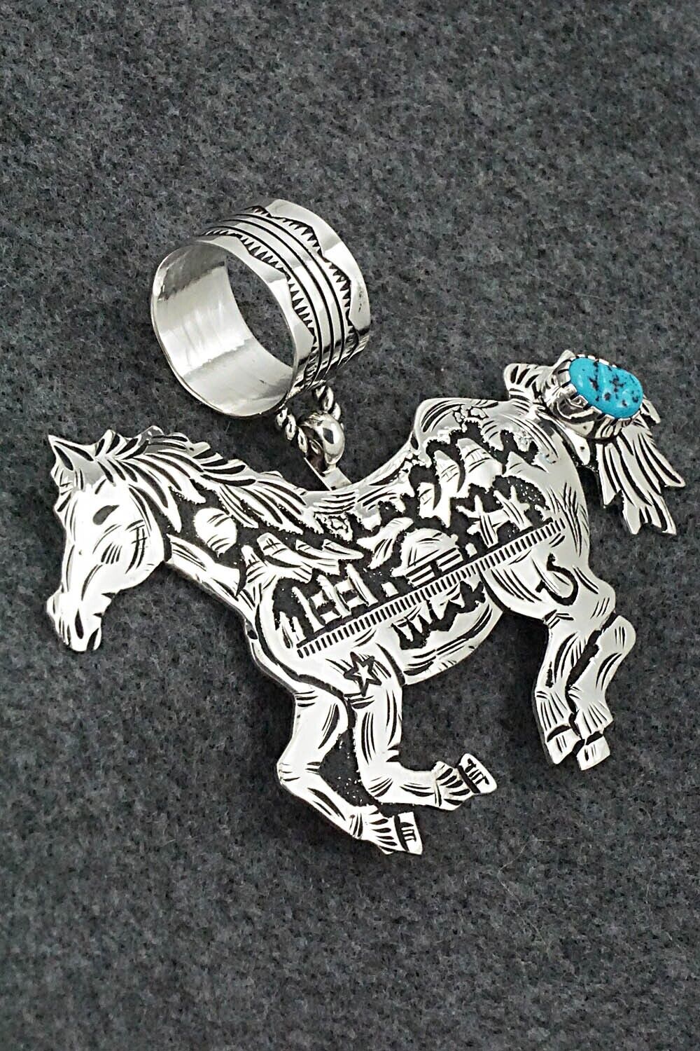 Turquoise & Sterling Silver Pendant - Richard Singer