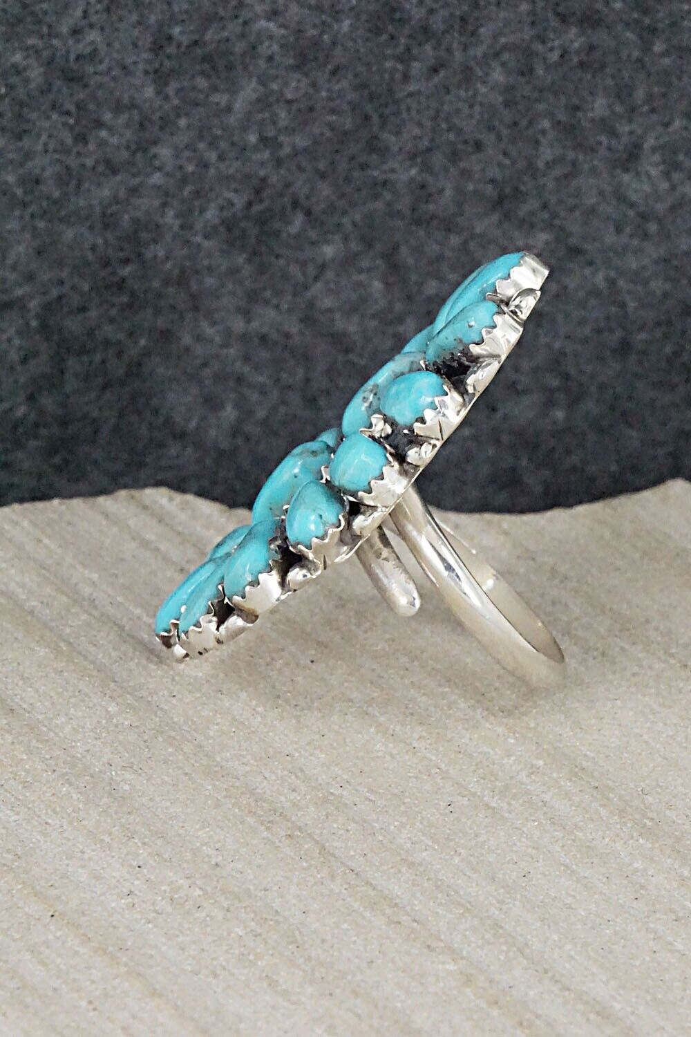 Turquoise and Sterling Silver Ring - Jesse Williams - Size 6.5 (adjustable)