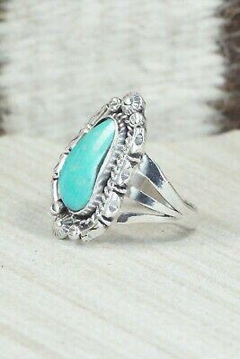 Turquoise and Sterling Silver Ring - Andrew Vandever - Size 9 - High Lonesome Trading