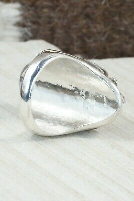 Turquoise, Coral & Sterling Silver Ring - Lyolita Tsattie - Size 13