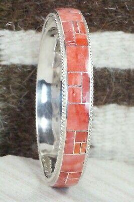 Spiny Oyster & Sterling Silver Bangle Bracelet - Ricky Booqua - High Lonesome Trading