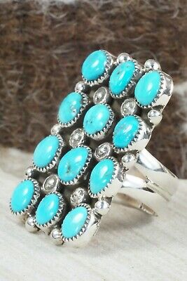 Turquoise and Sterling Silver Ring - Priscilla Reeder - Size 8