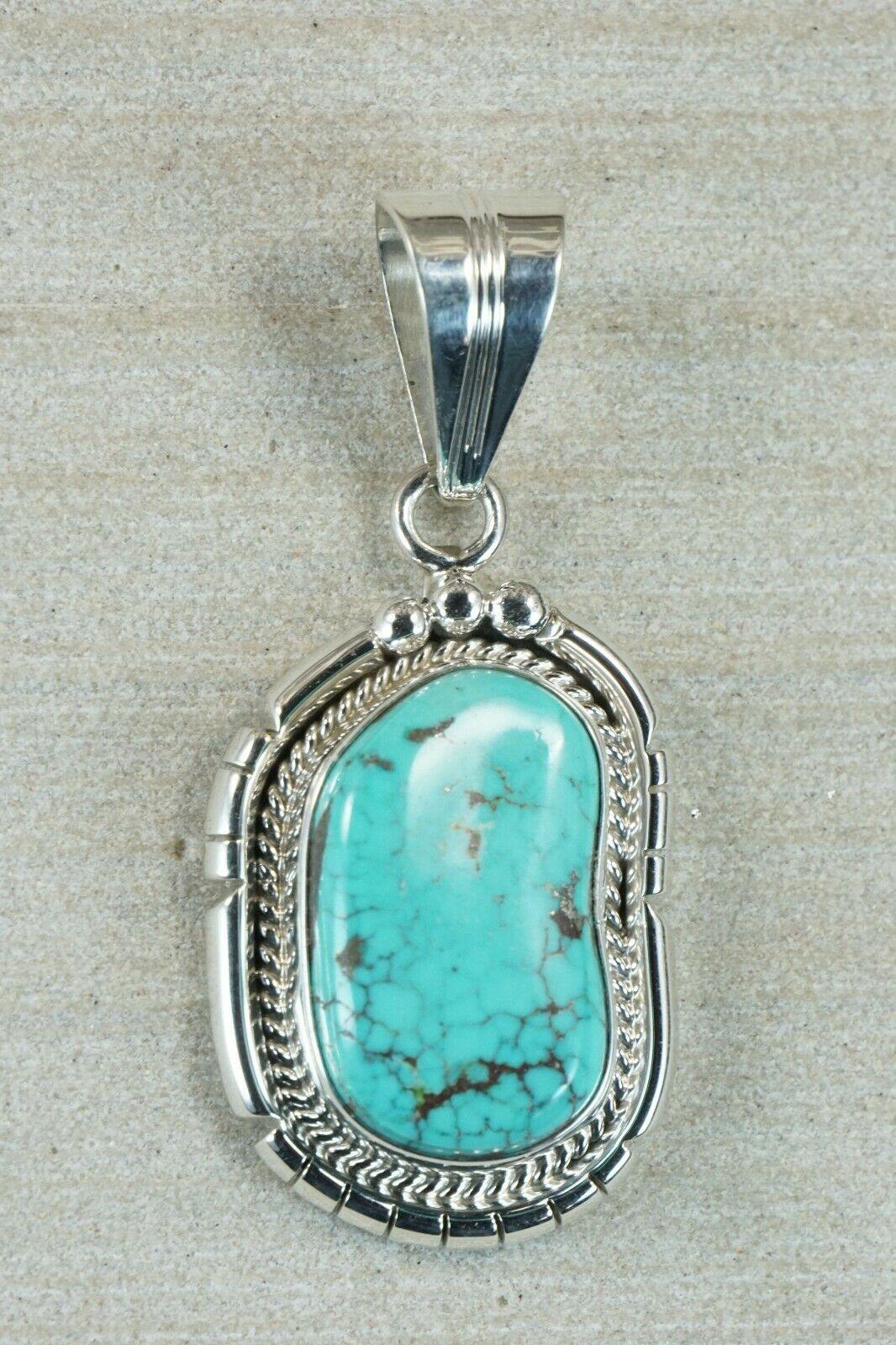 Navajo Turquoise & Sterling Silver Pendant - Samuel Yellowhair - High Lonesome Trading