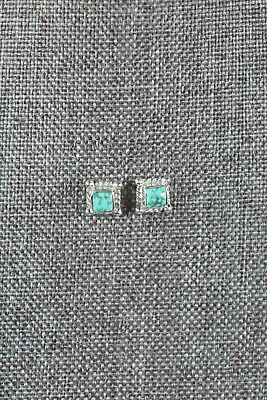 Navajo Turquoise & Sterling Silver Earrings - Jacinda Bodie