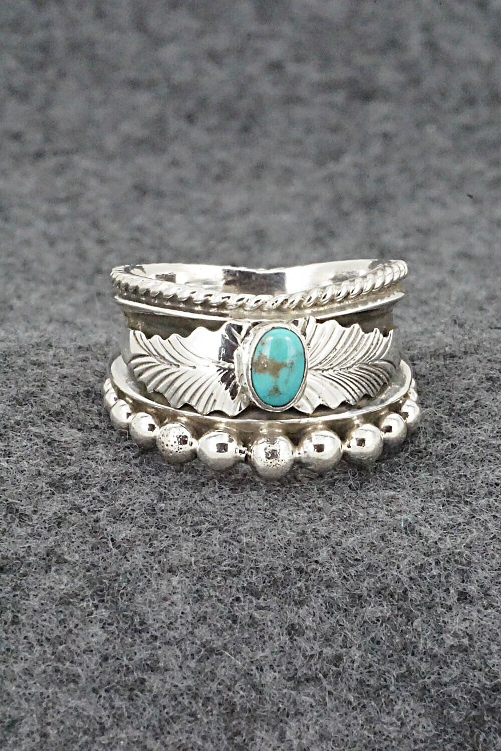 Turquoise & Sterling Silver Ring - Tom Lewis - Size 10