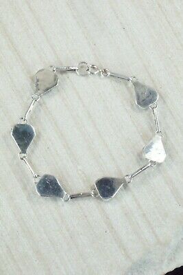 Turquoise, Onyx & Sterling Silver Link Bracelet - Velda Nastacio