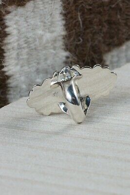 Navajo Turquoise & Sterling Silver Ring - Loretta Delgarito - Size 6.75
