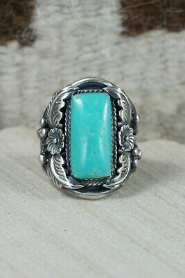 Navajo Turquoise & Sterling Silver Ring - Mike Smith - Size 12.75