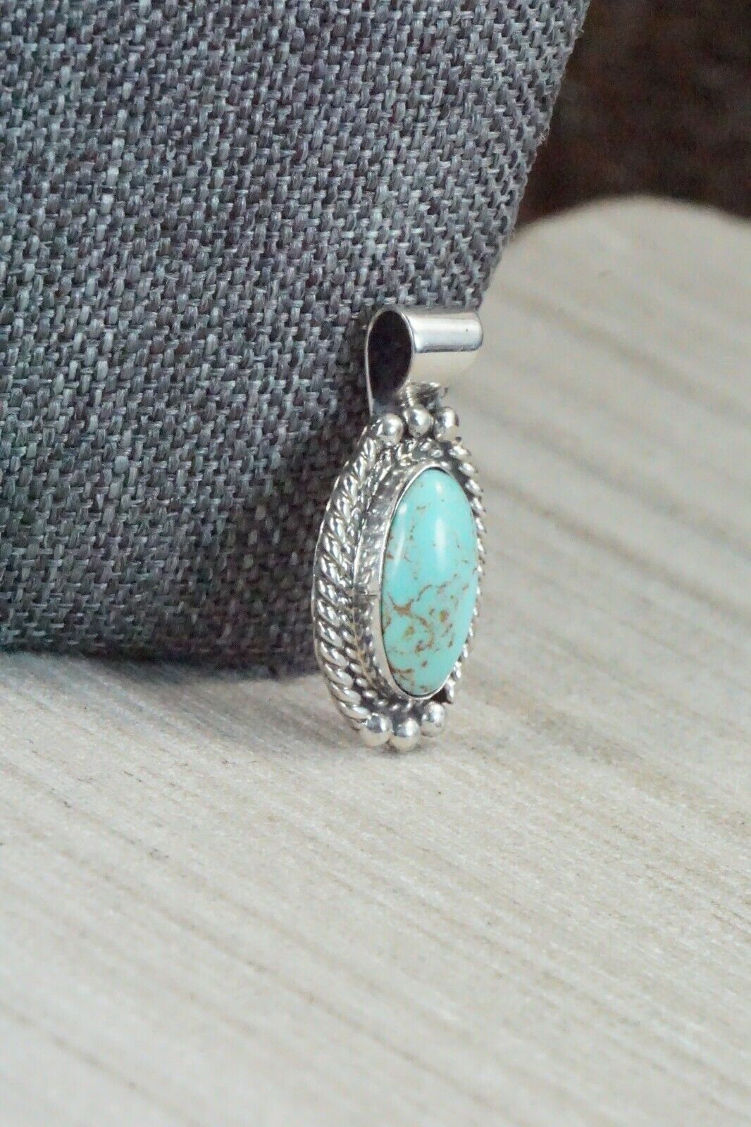 Turquoise & Sterling Silver Pendant - Jan Mariano