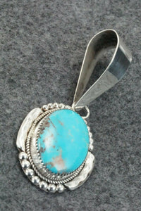 Turquoise and Sterling Silver Pendant - Kenny Calavaza