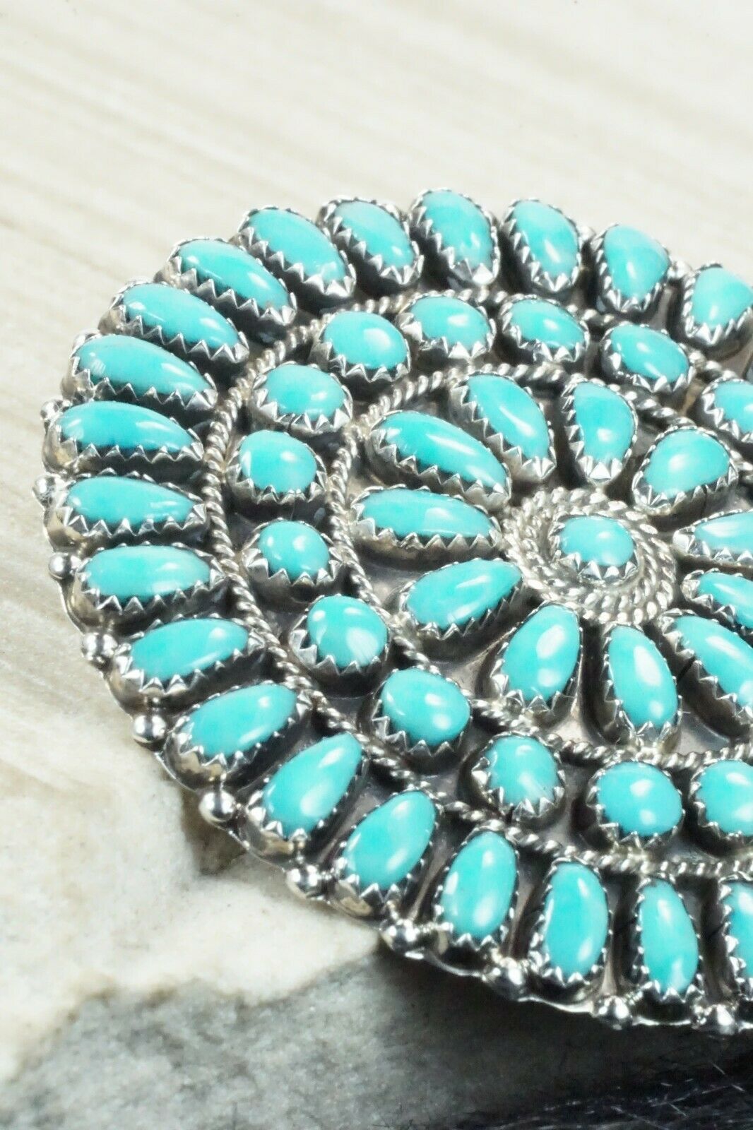 Turquoise & Sterling Silver Pendant/ Pin - Larry Begay