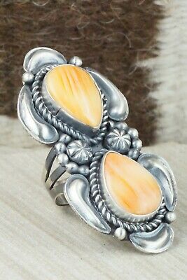 Spiny Oyster & Sterling Silver Ring - Jeff James - Size 7.5