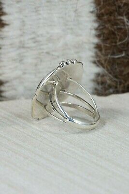 Navajo Spiny Oyster & Sterling Silver Ring - Samuel Yellowhair - Size 7.75