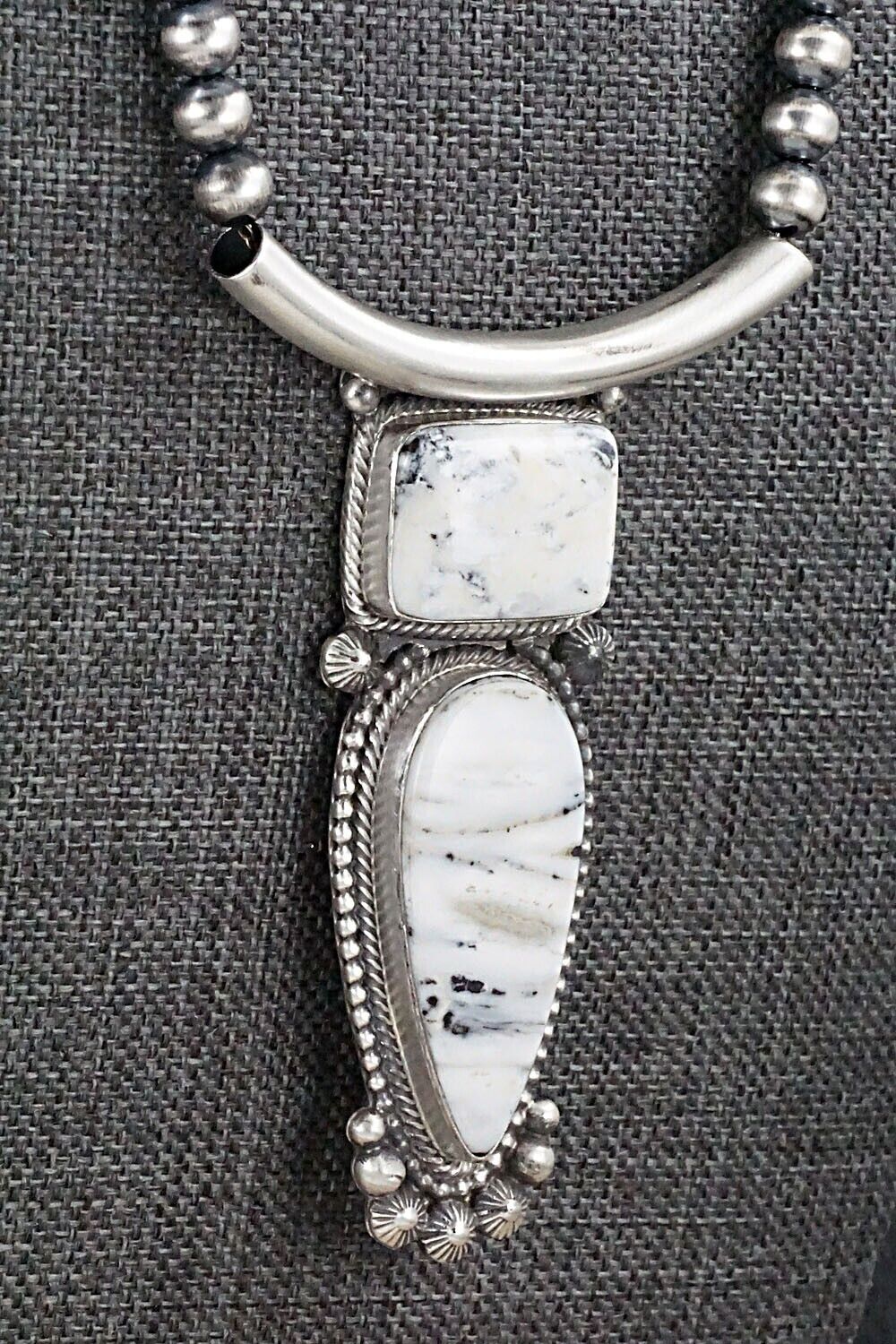 White Buffalo & Sterling Silver Necklace - Tom Lewis