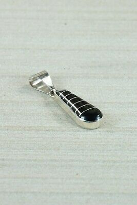 Zuni Onyx & Sterling Silver Pendant - Eldrick Seowtewa