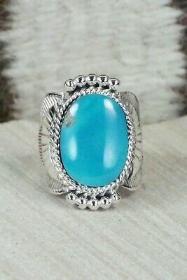 Turquoise & Sterling Silver Ring - Raymond Yazzie - Size 7.5 - High Lonesome Trading