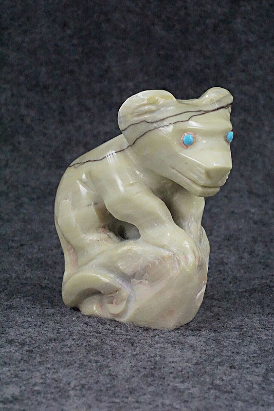 Mountain Lion Cub Zuni Fetish Carving - Carlton Kaamasee