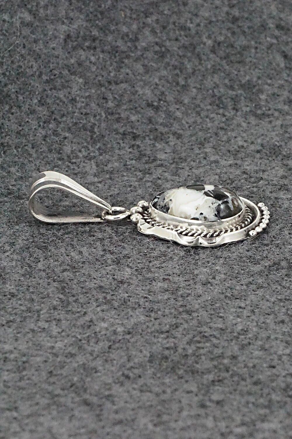 White Buffalo & Sterling Silver Pendant - Samuel Yellowhair