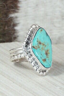 Turquoise & Sterling Silver Ring - Cris Nez - Size 7.75
