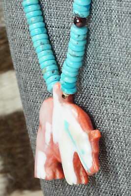 Bear Zuni Fetish Carving Necklace - Andres Quandelacy