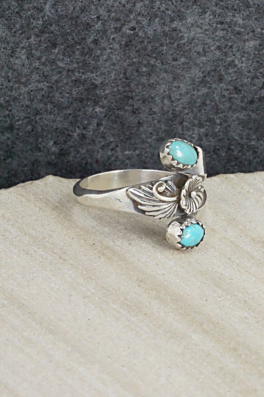 Turquoise & Sterling Silver Ring - Harris Largo - 10.5