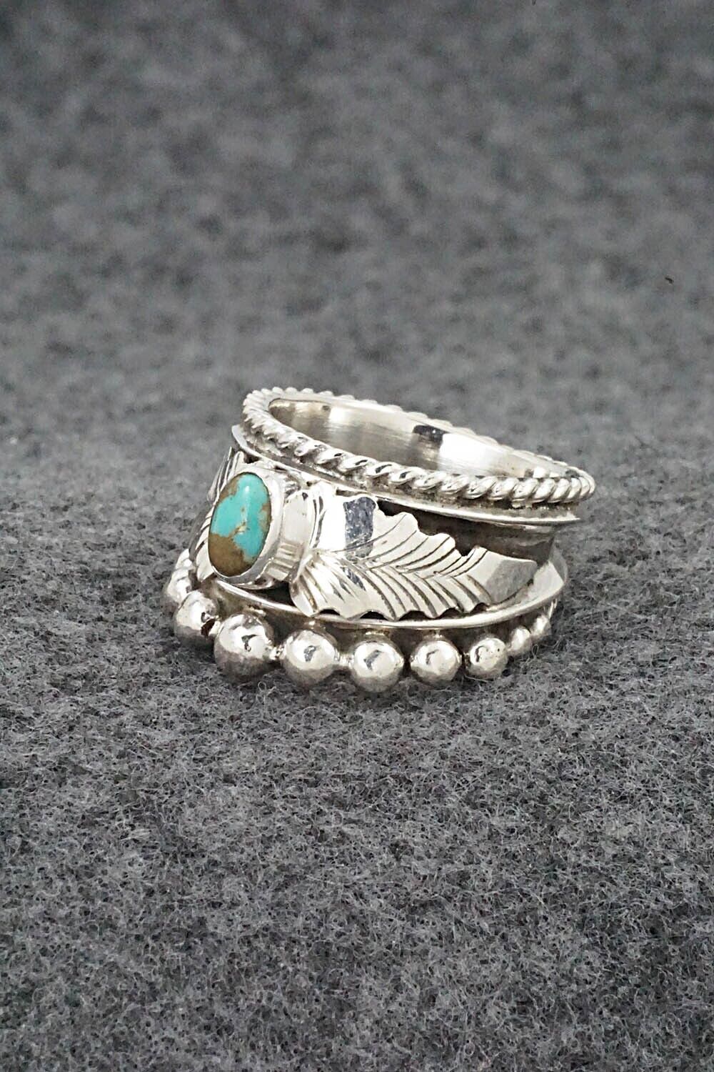 Turquoise & Sterling Silver Ring - Tom Lewis - Size 7