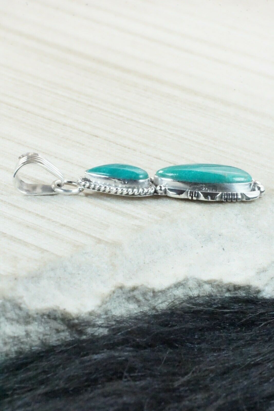 Turquoise & Sterling Silver Pendant - Marita Benally