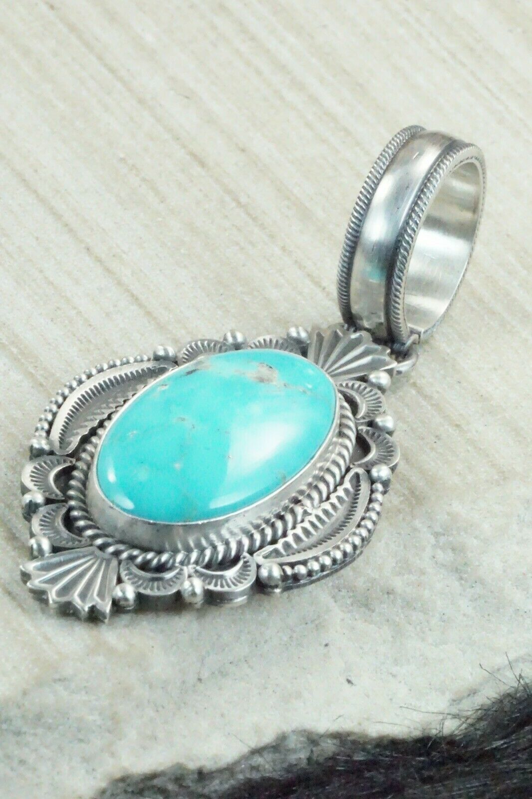 Turquoise and Sterling Silver Pendant - Michael Calladitto