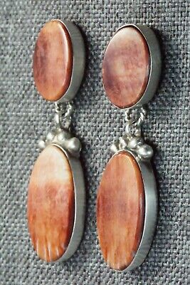 Spiny Oyster and Sterling Silver Earrings - Selina Warner