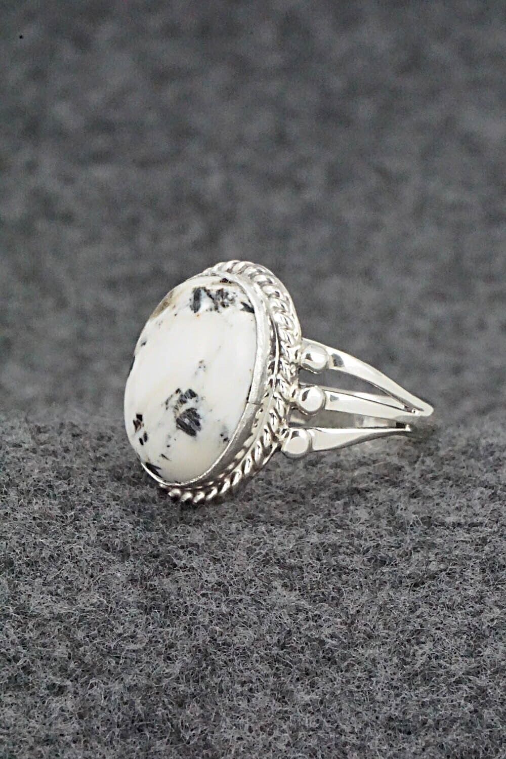 White Buffalo & Sterling Silver Ring - Grace Kenneth - Size 8