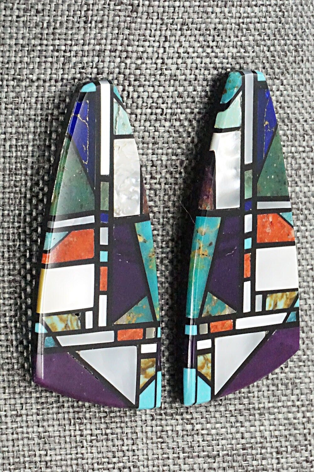 Multi Stone Inlay Earrings - Chris T. Nieto