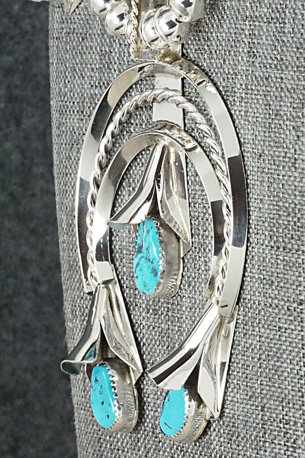 Turquoise & Sterling Silver Squash Blossom Set - Louise Yazzie
