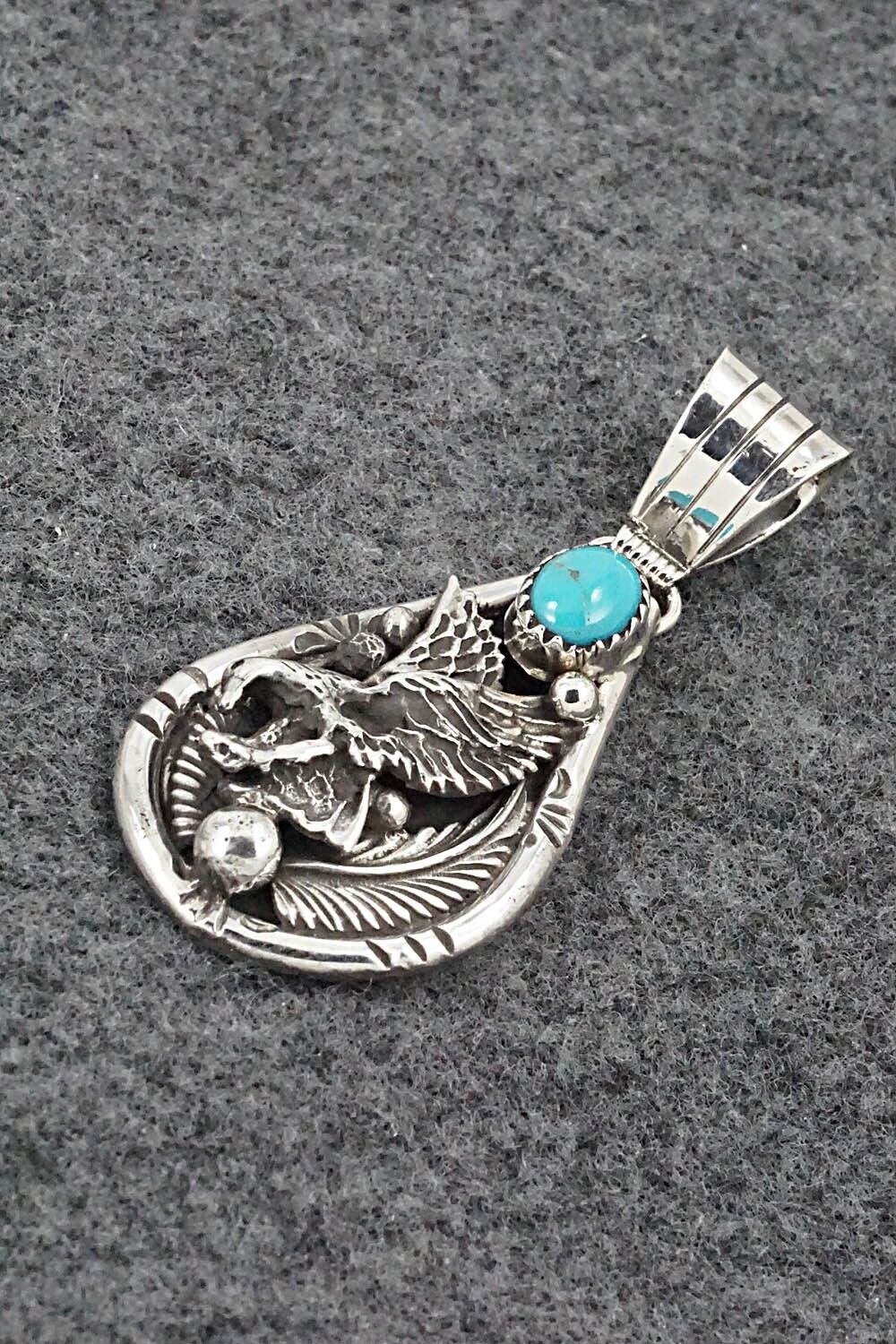 Turquoise & Sterling Silver Pendant - Henry Attakai