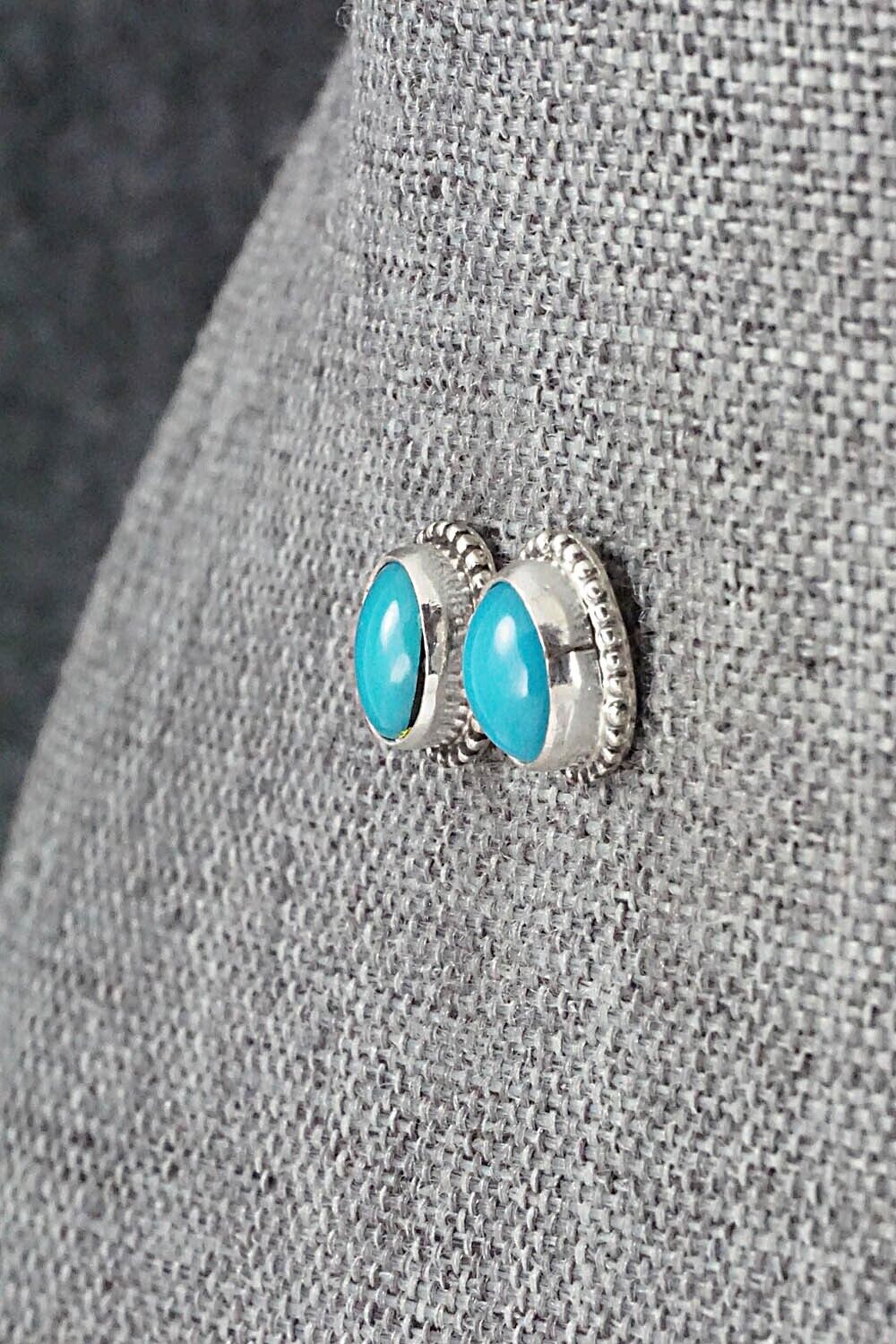 Turquoise & Sterling Silver Earrings - Rosemary Saunders
