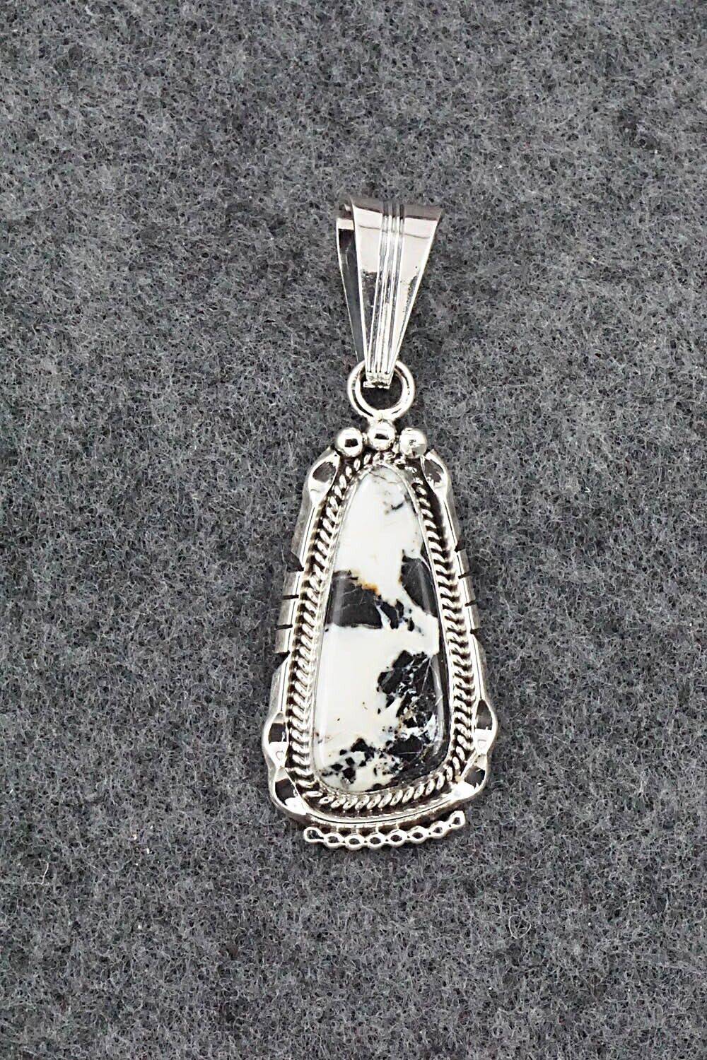 White Buffalo & Sterling Silver Pendant - Samuel Yellowhair