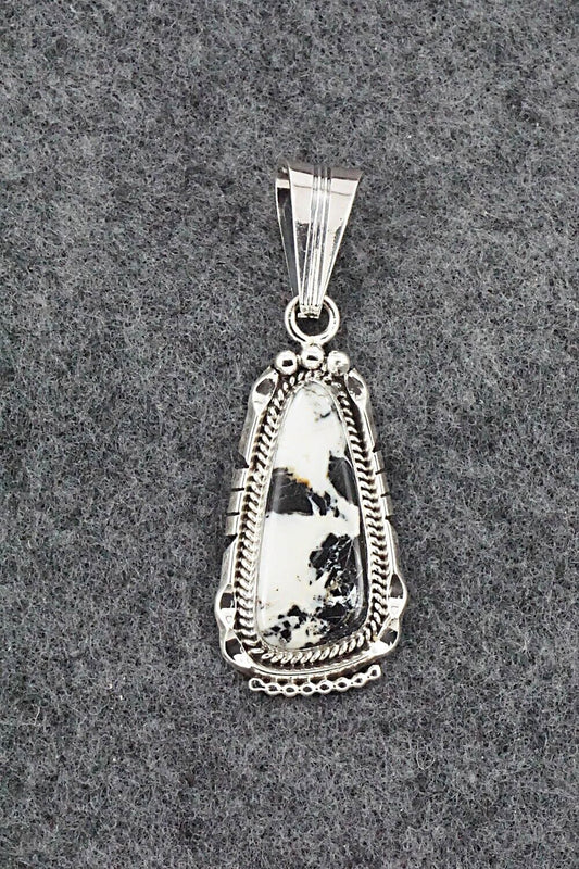 White Buffalo & Sterling Silver Pendant - Samuel Yellowhair
