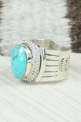 Turquoise and Sterling Silver Ring - Bucky Belin - Size 12