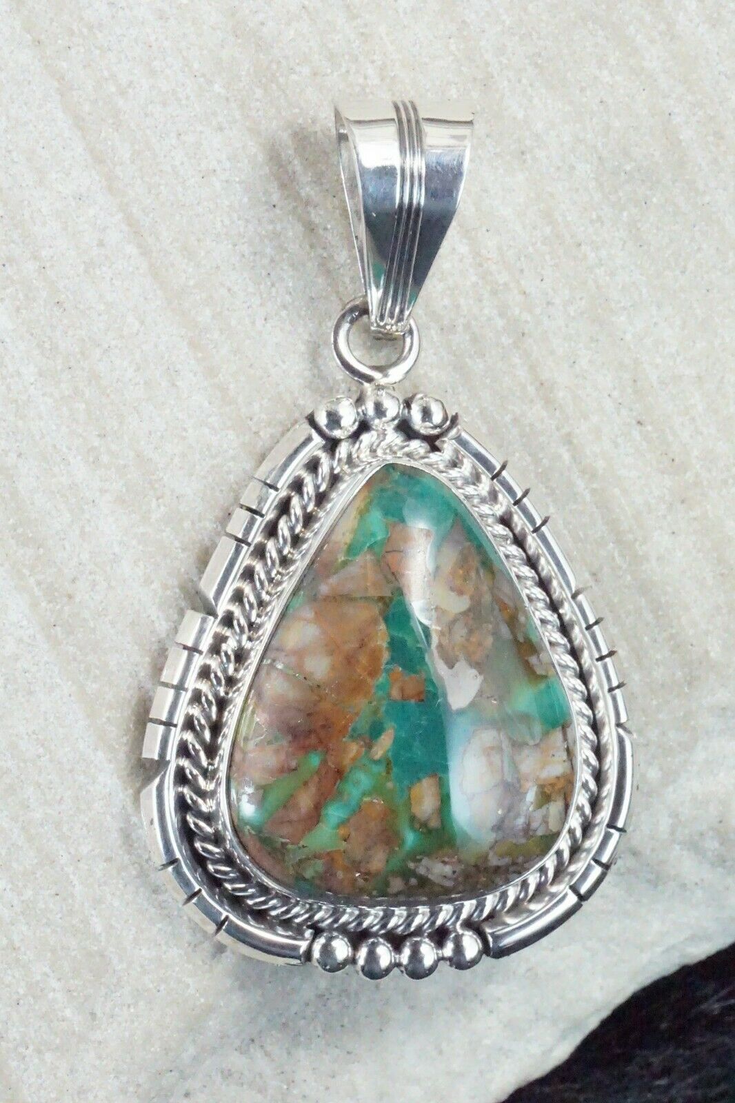 Turquoise & Sterling Silver Pendant - Samuel Yellowhair