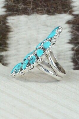 Turquoise and Sterling Silver Ring - Justina Wilson - Size 6