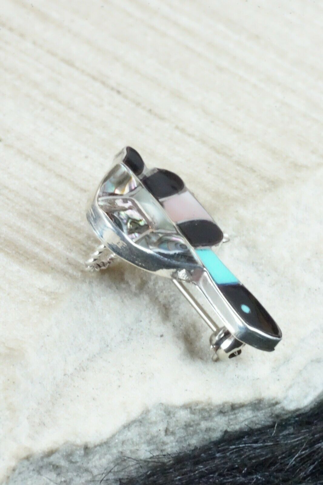Multi Stone & Sterling Silver Pendant/ Pin - Loretta Gia
