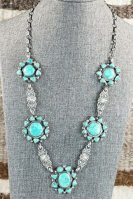 Turquoise & Sterling Silver Necklace - Annie Spencer - Navajo