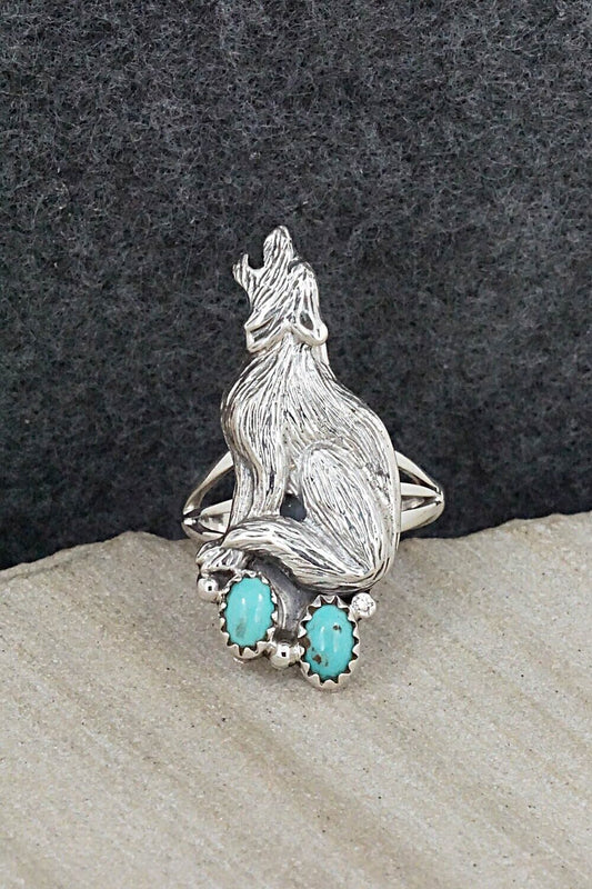 Turquoise & Sterling Silver Ring - Samuel Yellowhair - Size 7