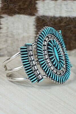 Zuni Turquoise & Sterling Silver Bracelet - Edmund Cooeyate