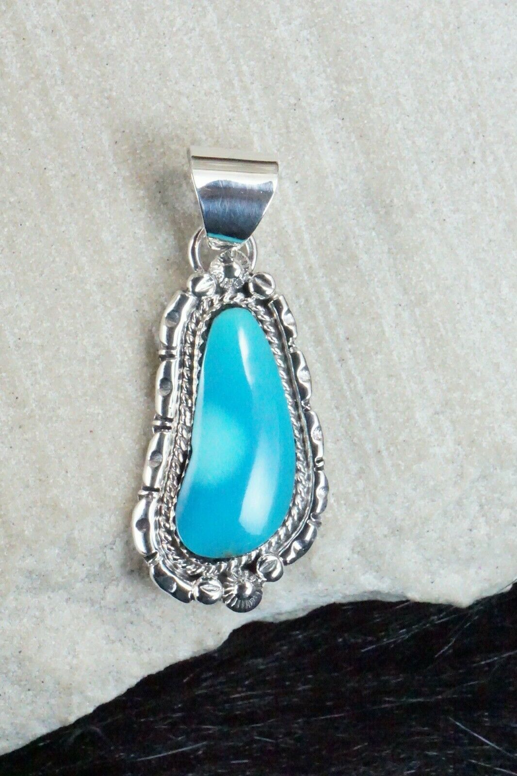 Turquoise & Sterling Silver Pendant - Samuel Yellowhair