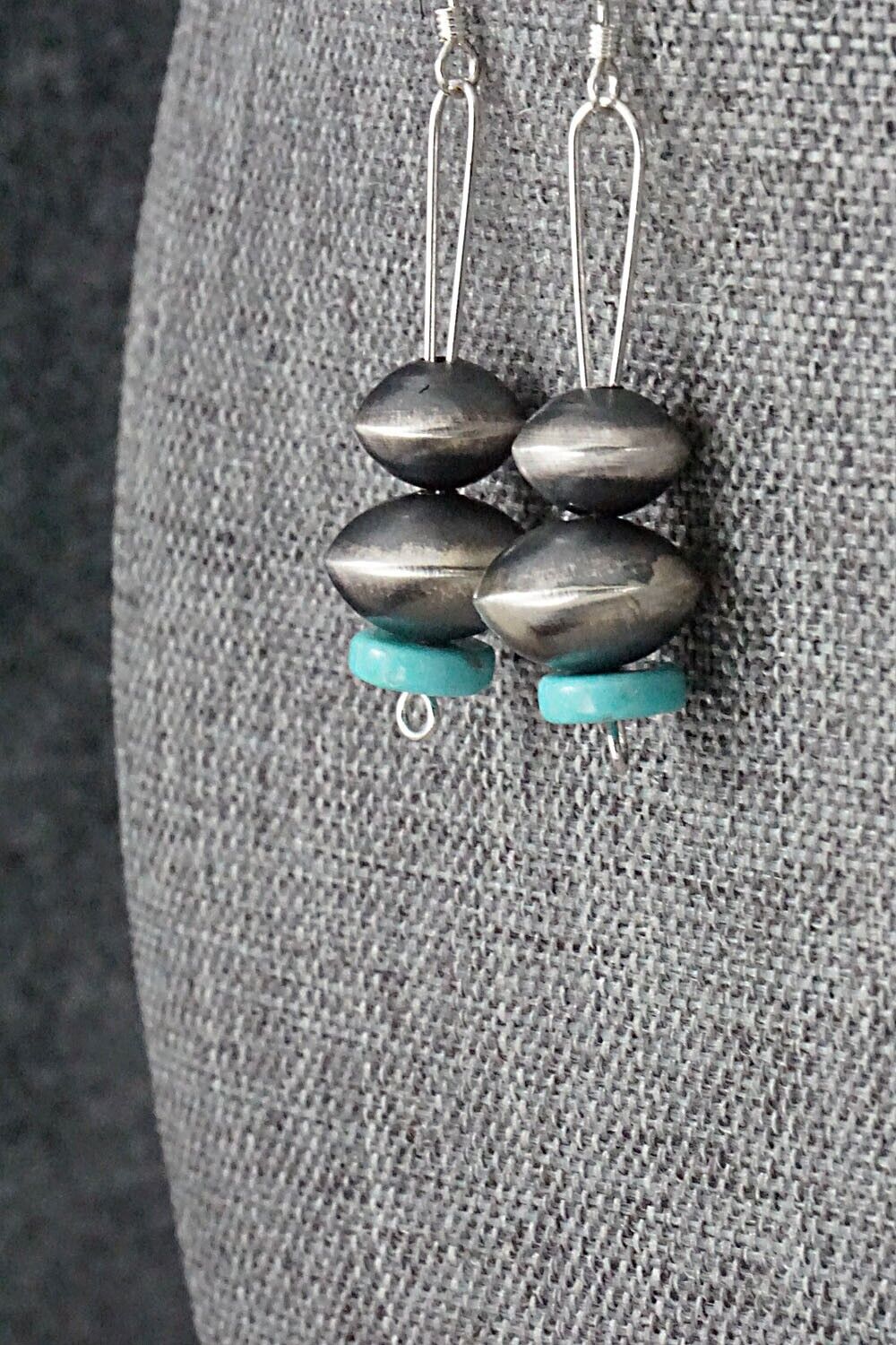 Turquoise and Navajo Pearl Sterling Silver Necklace Set - Sharon Nez Cooley