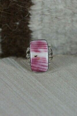 Navajo Spiny Oyster and Sterling Silver Ring - Mark Barney - Size 7 - High Lonesome Trading