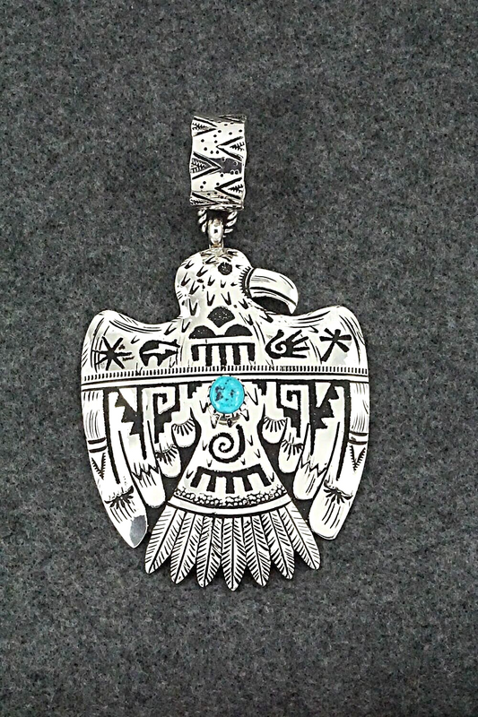 Turquoise & Sterling Silver Pendant - Richard Singer